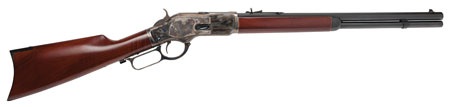[814230010254] Cimarron CA281 1873 Short Full Size 45 Colt (Long Colt) 10+1 20" Blued Octagon Barrel, Color Case Hardened Stainless Steel Receiver, Walnut Fixed Stock, Right Hand
