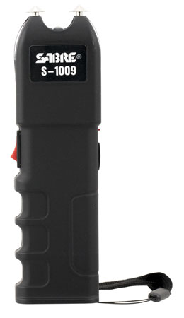 [023063808222] Sabre S1009 Tactical Stun Gun w/Flashlight Black Plastic 1.25 uC Pain Rating