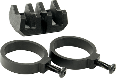 [873750002293] Magpul MAG614-BLK Light Mount V-Block and Rings  Black Anodized Aluminum/Polymer