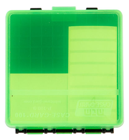 [026057116167] MTM Case-Gard P100916T Case-Gard P-100 Multi-Caliber Handgun Clear Green Polypropylene 100rd