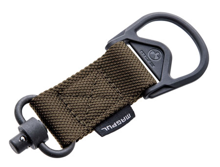 [873750010779] Magpul MAG517-COY MS1/MS3 QD Sling Adapter made of Steel with Maganese Phosphate Coyote Finish, Polymer Hardware, Nylon 1.25" Webbing  &  Two to One-Point Design for AR-15, M4, M16, AK-Platform  &  AKM