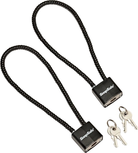 [842631100168] SnapSafe 75281 Lock Box Cable Lock with Padlock Steel PVC-Covered Black 2 Pack