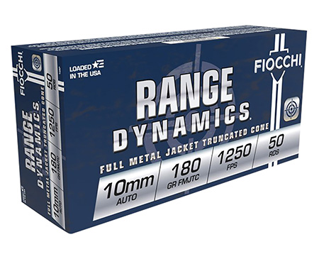 [762344705132] Fiocchi 10AP Range Dynamics  10mmAuto 180gr Full Metal Jacket Truncated Cone 50 Per Box/10 Case