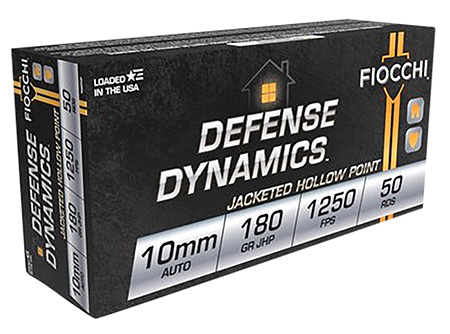 [762344711850] Fiocchi 10APHP Defense Dynamics  10mmAuto 180gr Jacketed Hollow Point 50 Per Box/10 Case