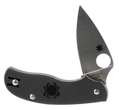 [716104010134] Spyderco C127PBK Urban Lightweight 2.61" Folding Drop Point Plain N690Co SS Blade Black FRN Handle Includes Pocket Clip