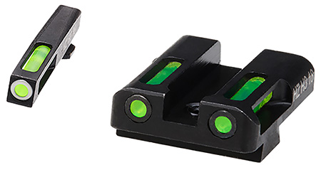 [613485589597] HiViz GLN325 LiteWave H3 Sight Set for Glock Green Tritium White Outline Front Sight-Green Fiber Optic Rear Sight