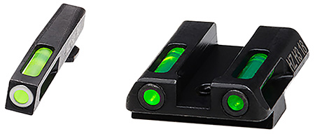 [613485589658] HiViz GLN321 LiteWave H3 Sight Set for Glock Green Tritium White Outline Front Sight-Green Fiber Optic Rear Sight