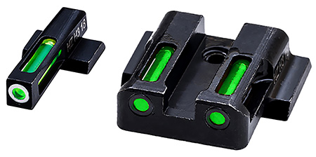 [613485589672] HiViz MPSN321 LiteWave H3 Sight Set for S&W Shield Green Tritium White Outline Front Sight-Green Fiber Optic Rear Sight