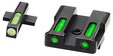 [613485589689] HiViz XDN321 LiteWave H3 Sight Set for Springfield XD Green Tritium White Outline Front Sight-Green Fiber Optic Rear Sight