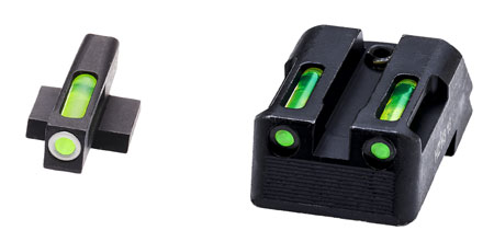 [613485589696] HiViz KBN321 LiteWave H3 Sight Set for Kimber 1911 Green Tritium White Outline Front Sight-Green Fiber Optic Rear Sight