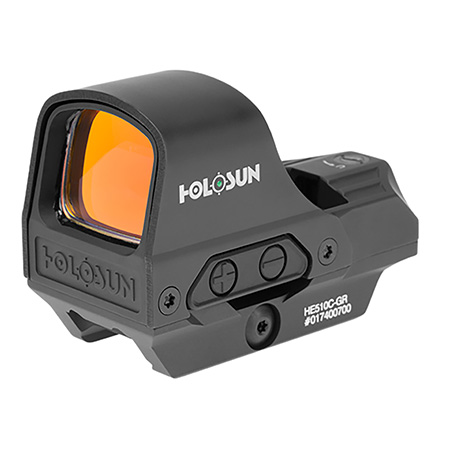 [605930624878] Holosun HE510CGR 510  Black 1 x 0.91" x 1.26" 2 MOA Green Dot/65 MOA Circle Multi Reticle