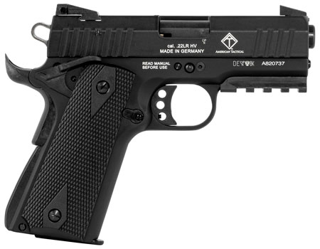 [813393016806] GSG GERG2210GSG9CA 922 *CA Compliant 22 LR 10+1 3.40" All Black Steel Barrel, Serrated Slide, Zinc Alloy w/Picatinny Rail  &  Beavertail Frame, Black Double Diamond Polymer Grip