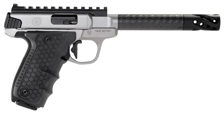 [022188875560] Smith  &  Wesson 12080 Performance Center Victory Target 22 LR 6" CF MB 10+1 Stainless Steel Tandemkross Black HiveGrip with Integrated Target Thumb Rest Grip