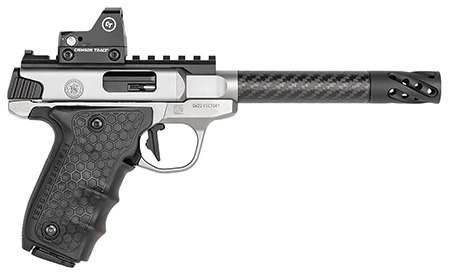 [022188875553] Smith  &  Wesson 12081 Performance Center Victory Target 22 LR 6" CF MB 10+1 Stainless Steel Tandemkross Black HiveGrip with Integrated Target Thumb Rest Grip Red Dot