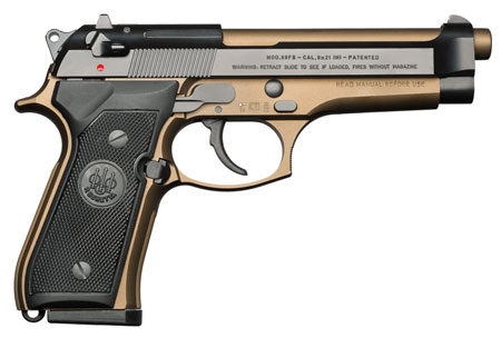 [082442900636] Beretta USA JS92F340M 92 Full Size 9mm Luger Single/Double 4.9" 15+1 Black Synthetic Grip Burnt Bronze Slide