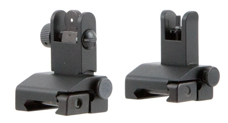 [811261021013] TacFire IS002 Pop Up Iron Sights/Spring Loaded  Black Anodized Flip Up for AR-Platform