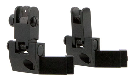[811261021020] TacFire IS003 45 Degree Flip Up Iron Sight/Springloaded  Black Anodized Front and Rear for AR-Platform
