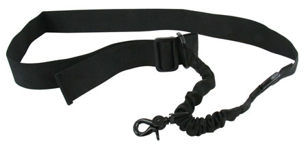 [811261020214] TacFire SL001B Single Point Sling Black Nylon 20"-30" OAL Adjustable Double Bungee Rifle/Shotgun