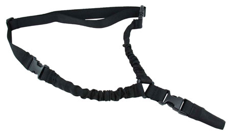 [811261022652] TacFire SL002B One Point Sling Black Nylon 30"-40" OAL Adjustable Double Bungee Rifle