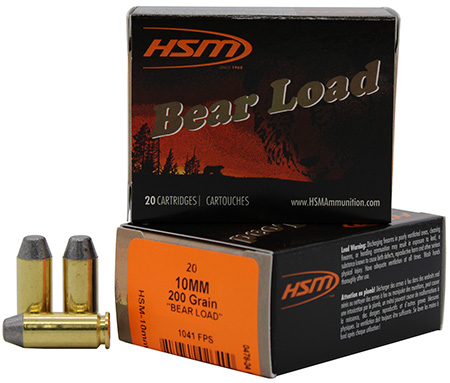 [810742026400] HSM 10MM9N20 Bear Load  10mm Auto 200 gr Lead Round Nose Flat Point 20 Per Box/ 20 Case
