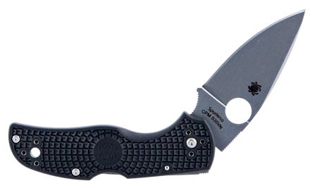 [716104009800] Spyderco C41PBK5 Native 5 Lightweight 2.95" Folding Spear Point Plain CPM S35VN SS Blade Black Bi-Directional Texturing FRN Handle Includes Pocket Clip