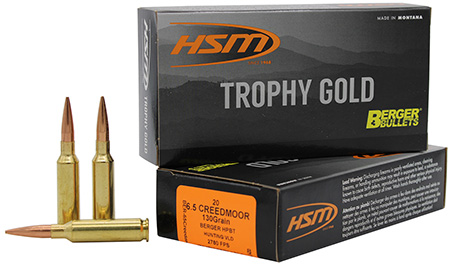 [810742026608] HSM 65CRD130VLD Trophy Gold Extended Range 6.5 Creedmoor 130 gr Berger Hunting VLD Match 20 Per Box/ 25 Case