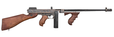 [602686421935] Thompson T1CH 1927A-1 Deluxe 45 ACP Caliber with 18" Barrel, 20+1 Capacity (Stick), Color Case Hardened Metal Finish, American Walnut Stock Wood Grip Right Hand