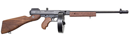[602686214414] Thompson T1DH 1927A-1 Deluxe 45 ACP Caliber with 18" Barrel, 10+1 Capacity (Drum), Color Case Hardened Metal Finish, American Walnut Wood Stock Grip Right Hand
