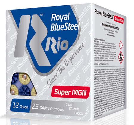 [8435101624121] Rio Ammunition RBSSM402 BlueSteel Royal 12Gauge 3.50" 1 3/8oz 2Shot 25 Per Box/10 Case