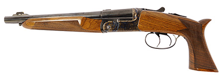[8029874030328] Davide Pedersoli 020S640410 Howdah  45 Colt (LC)/410 Ga 1rd 10.25" Rifled Blue Barrel, Case Hardened Receiver, Manual Extractors, Automatic Safety On The Hammers, Oiled Walnut Stock
