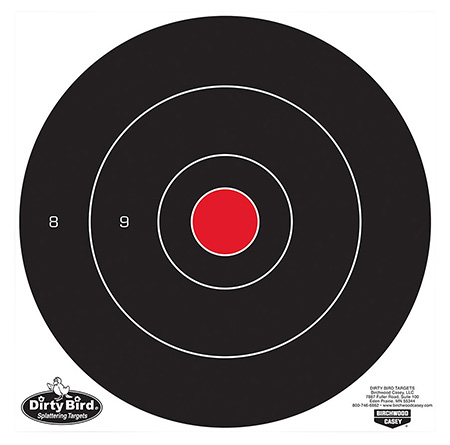 [029057350708] Birchwood Casey 35070 Dirty Bird  12" Bullseye Tagboard Hanging Universal Black/Red 100 Per Pkg