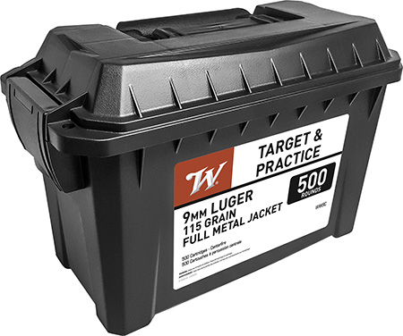 [020892225848] Winchester Ammo WW9C USA Ammo Can 9mmLuger 115gr Full Metal Jacket 500 Per Box/2 Case