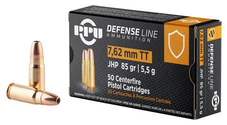 [8605003813200] PPU PPD7T Defense  7.62x25mmTokarev 85gr Jacketed Hollow Point 50 Per Box/10 Case