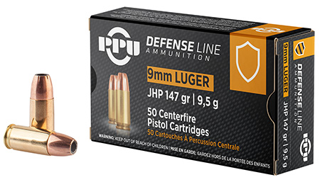 [8605003813279] PPU PPD92 Defense  9mmLuger 147gr Jacketed Hollow Point 50 Per Box/20 Case