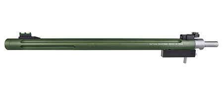 [879971006812] Tactical Solutions 1022TDMOD X-Ring Barrel 22 LR 16.50" OD Green Matte Finish Aluminum Material Bull with Fluting, Threading  &  Sights for Ruger 10/22 Takedown