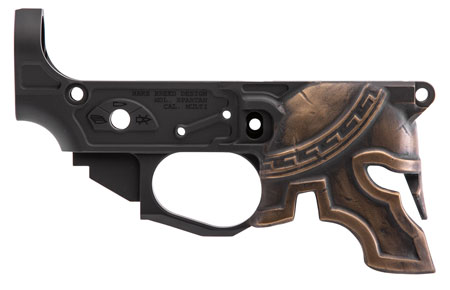[815648028565] Spikes STLB610PH Rare Breed Spartan Stripped Lower Receiver Multi-Caliber 7075-T6 Aluminum Black Anodized with Painted Front for AR-15