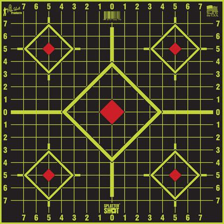 [709779903641] Pro-Shot 1775SI5PK SplatterShot Sight-In Self-Adhesive Paper Black/Green 17.75" 5-Diamond 5 Pack