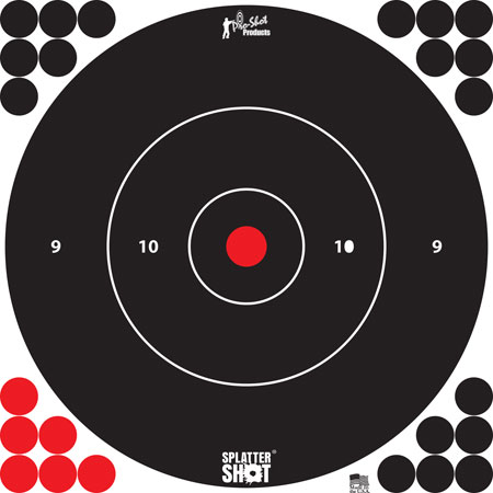 [709779901425] Pro-Shot 12BWHTE5PK SplatterShot  Self-Adhesive Paper Black/White 12" Bullseye 5 Pack