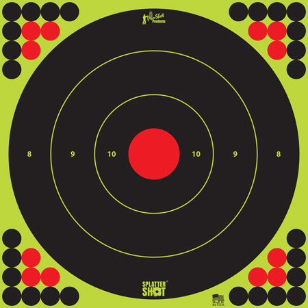 [709779902095] Pro-Shot LONGRANGE172 SplatterShot  Self-Adhesive Paper Black/Green/Red 17.25" Bullseye 5 Pack