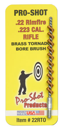 [709779101092] Pro-Shot 22RTO Tornado Bore Brush .22/ .223/ 5.56mm Cal Rifle #8-32 Thread Brass Spiral Wound Loop