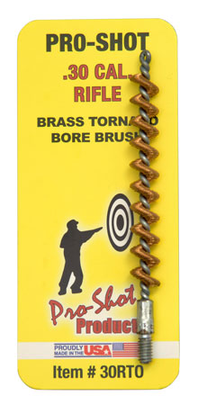 [709779101108] Pro-Shot 30RTO Tornado Bore Brush .30/ .300 Blackout/ .308/ .30-06/ 7.62mm/ Rifle #8-32 Thread Brass Spiral Wound Loop