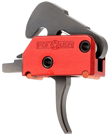 [847313015099] Patriot Ordnance Factory 01509 Drop-In  Two-Stage Curved Trigger with 4.50 lbs Draw Weight  &  Black/Red Finish for AR-Platform
