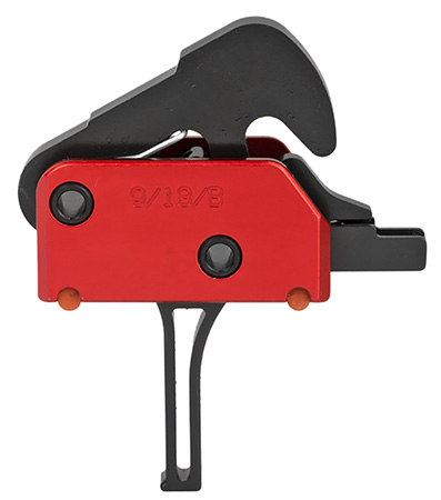[847313015105] Patriot Ordnance Factory 01510 Drop-In  Two-Stage Curved Trigger with 3.50 lbs Draw Weight  &  Black/Red Finish for AR-Platform