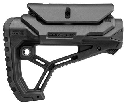 [7290111581830] FAB Defense FXGLCORECPB GL-Core  Buttstock for AR-15/ M4 w/Adjustable Cheek-Rest Black Fiberglass Reinforced Polymer