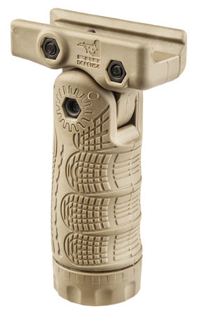 [7290105945198] FAB Defense FXTFLT T-FL Vertical Folding Foregrip 7 Position Flat Dark Earth Fiberglass Reinforced Polymer