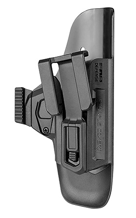 [7290105944764] FAB Defense SCCG9B Scorpus Covert  IWB Black Polymer Belt Clip Compatible w/Glock 17/19/23/32 Belt 1.50-1.75" Wide Right Hand