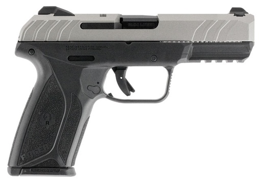 [736676038220] Ruger 3822 Security-9  Sports South Exclusive 9mm Luger 15+1 4" Blued Alloy Steel Barrel, Silver Cerakote Serrated Steel Slide, Black Polymer Frame w/Picatinny Rail, Black Polymer Grip, Right Hand