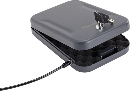 [090255713763] Hornady 95200 Standard Lock Box Large Key Entry Black Steel Holds 1 Handgun 9.50" L x 6.50" W x 1.75" D