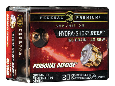 [604544642872] Federal P40HSD1 Premium Personal Defense 40S&W 165gr Hydra-Shok Deep Hollow Point 20 Per Box/10 Case