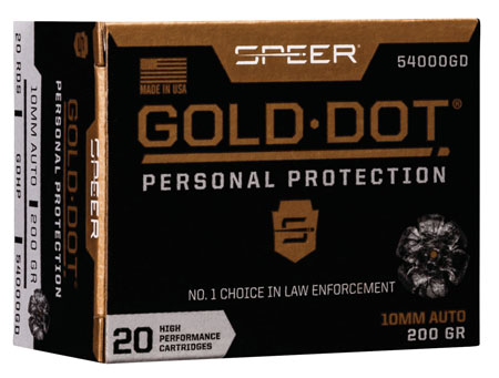 [604544646672] Speer 54000GD Gold Dot Personal Protection 10mmAuto 200gr Hollow Point 20 Per Box/10 Case